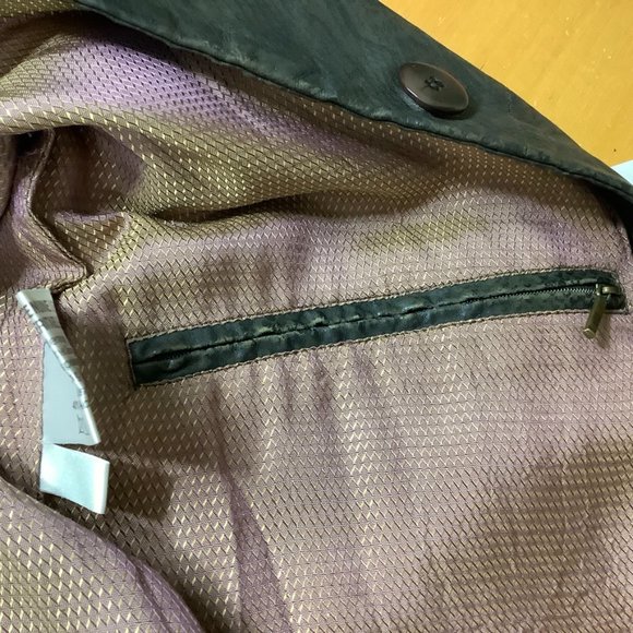 Vintage 90s Brown Snake Embossed Long Leather Coat 8 - Picture 9 of 11